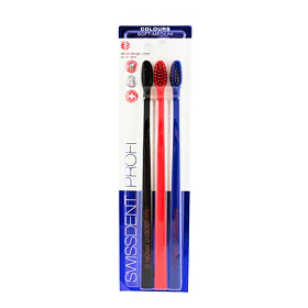 Swissdent Profi Colours Trio Soft-Medium Periuțe de dinți